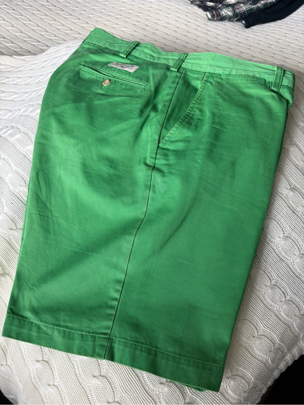 Vintage Polo by Ralph Lauren Green Flat-Front Chino Shorts
